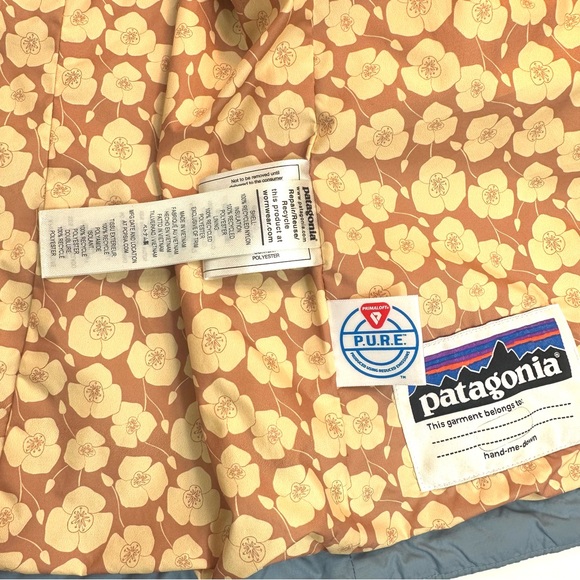 Patagonia Girls Nano Puff Jacket Coat Light plume Grey Blue Size: M (10). - Picture 13 of 13
